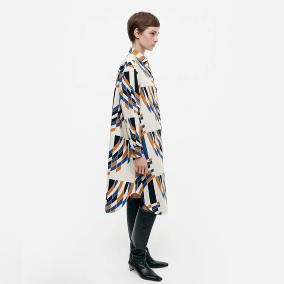 NWT Marimekko Palkisto Kupoli Long Sleeve Oversized Dress in size 38, US 8 - Picture 7 of 10